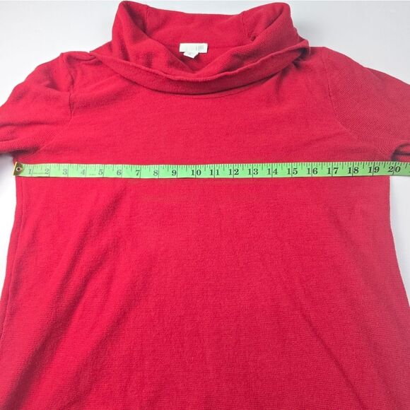 J. Jill Cotton Silk Blend Turtleneck Sweater in Red Women's Medium - Picture 7 of 9